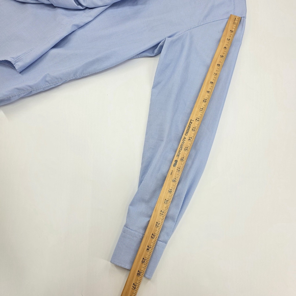 Stenströms Light Blue Micro Texture Dress Shirt Men’s 15.75 40 Fitted Cotton - Picture 12 of 13